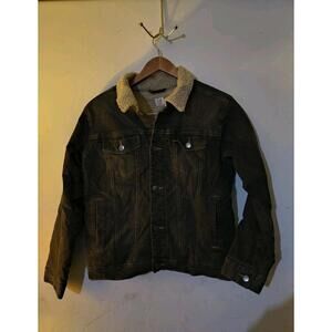 Wonder Nation Denim Jacket Kids Size XL 14-16 Sherpa Lined Button Pockets